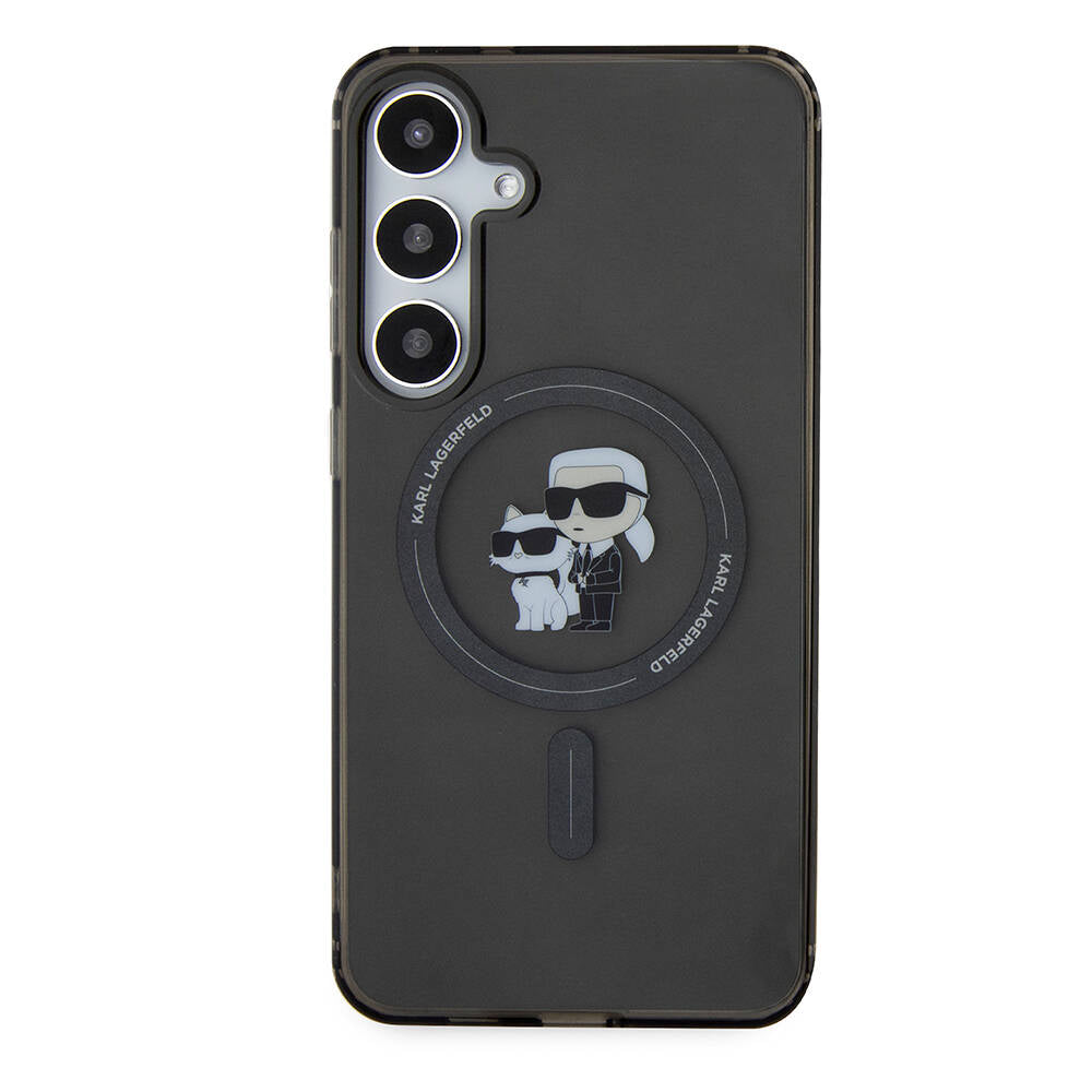 Galaxy S24 Plus Kılıf Karl Lagerfeld Orijinal Lisanslı M-safe Şarj Özellikli Karl & Choupette IML Baskılı Kılıf