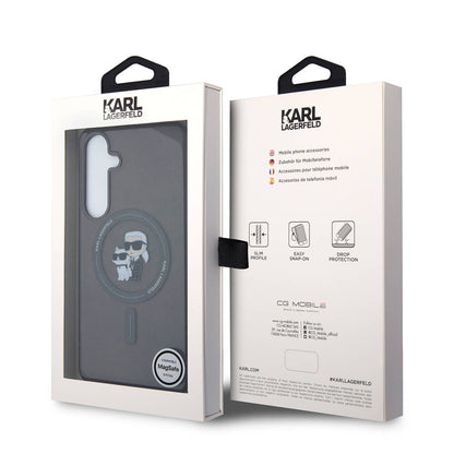 Galaxy S24 Plus Kılıf Karl Lagerfeld orijinal Lisanslı M-safe Şarj Özellikli Karl & Choupette IML Baskılı Kılıf