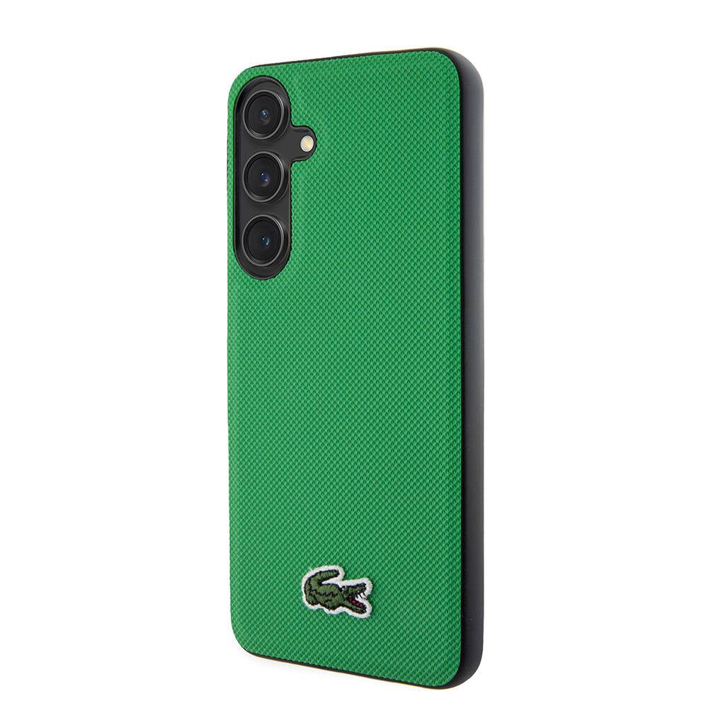 Galaxy S24 Plus Kılıf Lacoste orijinal Lisanslı PU Pike Desenli Arka Yüzey İkonik Timsah Dokuma Logolu Kılıf