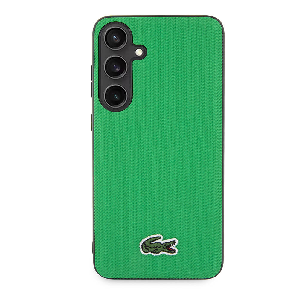 Galaxy S24 Plus Kılıf Lacoste orijinal Lisanslı PU Pike Desenli Arka Yüzey İkonik Timsah Dokuma Logolu Kılıf
