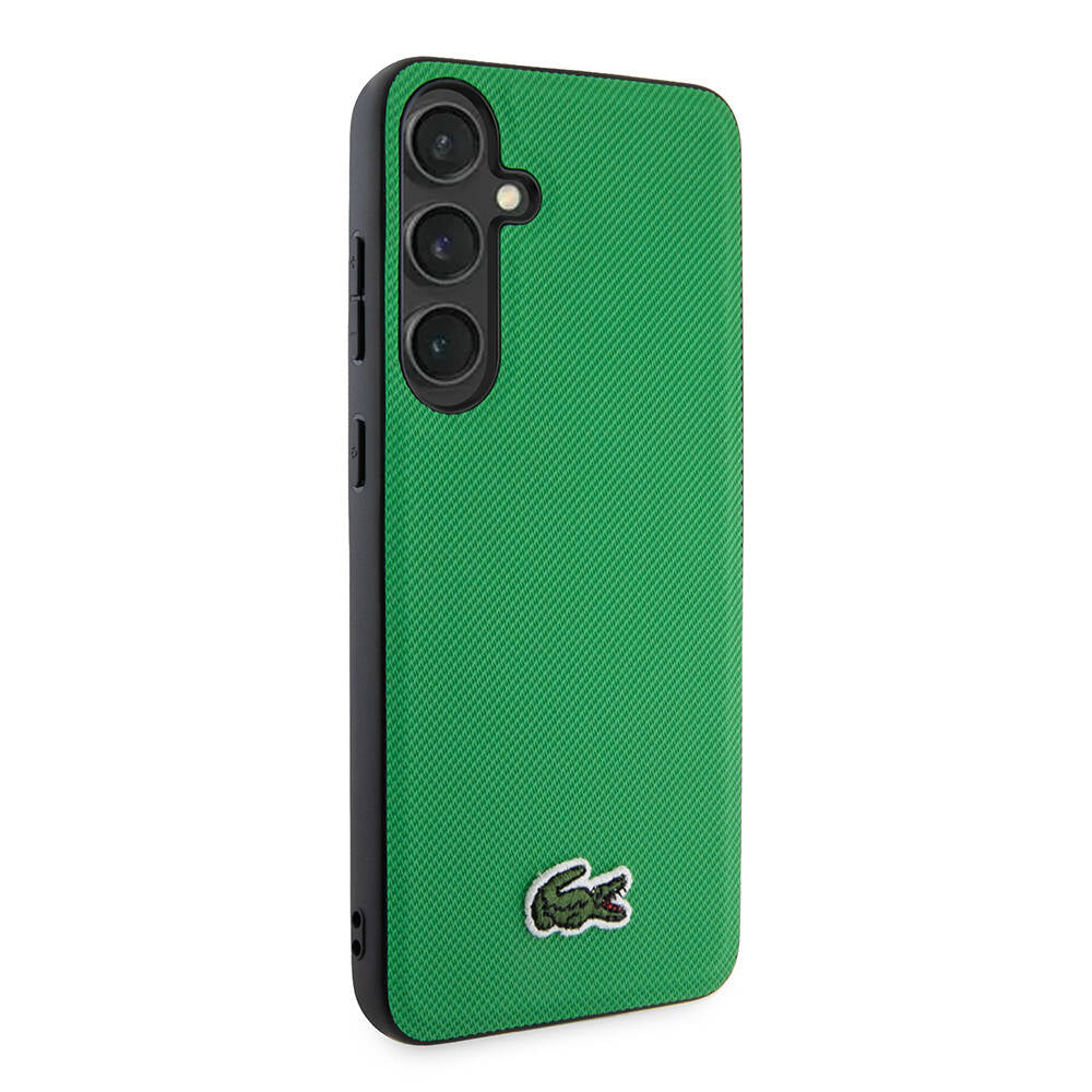 Galaxy S24 Plus Kılıf Lacoste orijinal Lisanslı PU Pike Desenli Arka Yüzey İkonik Timsah Dokuma Logolu Kılıf