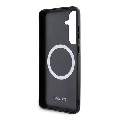 Galaxy S24 Plus Kılıf Lacoste orijinal Lisanslı PU Pike Desenli Arka Yüzey İkonik Timsah Dokuma Logolu Kılıf