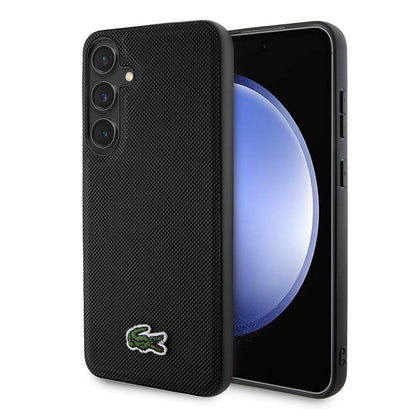 Galaxy S24 Plus Kılıf Lacoste orijinal Lisanslı PU Pike Desenli Arka Yüzey İkonik Timsah Dokuma Logolu Kılıf
