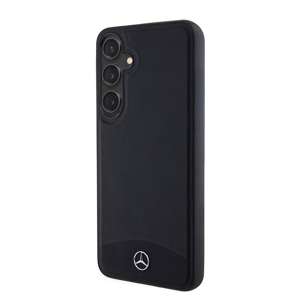 Galaxy S24 Plus Kılıf Mercedes Benz OrijinalLisanslı M-safe Şarj Özellikli Deri Dokumalı Sade Kılıf