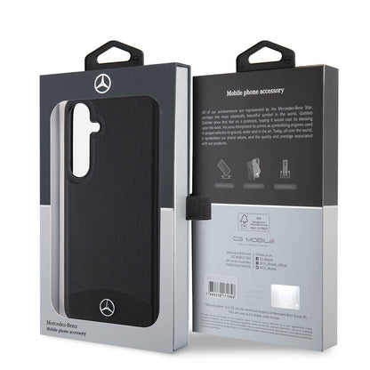 Galaxy S24 Plus Kılıf Mercedes Benz OrijinalLisanslı M-safe Şarj Özellikli Deri Dokumalı Sade Kılıf