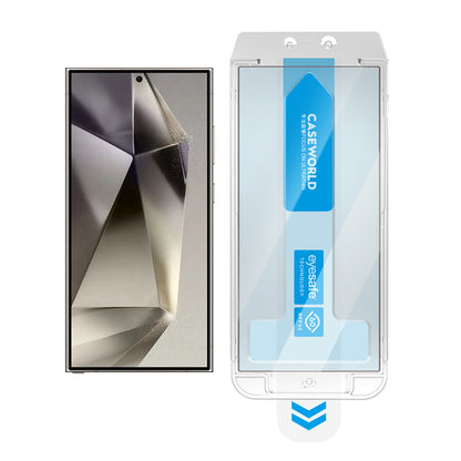 Galaxy S24 Ultra CaseWorld Applicator Serisi 2.5D Eyesafe Mavi Işık Teknolojili 0.25mm Temperli Cam Ekran Koruyucu+ Uygulama Aparatı