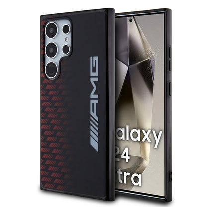 Galaxy S24 Ultra Kılıf AMG Orijinal Lisanslı Çift Katmanlı Büyük Logolu Dörtgen Şerit Desenli Kılıf