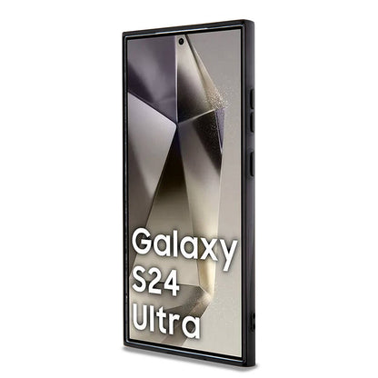 Galaxy S24 Ultra Kılıf AMG Orijinal Lisanslı Çift Katmanlı Büyük Logolu Dörtgen Şerit Desenli Kılıf
