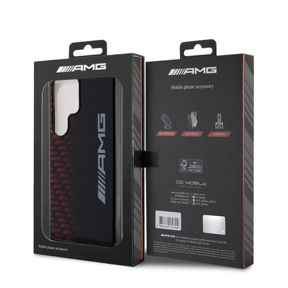 Galaxy S24 Ultra Kılıf AMG Orijinal Lisanslı Çift Katmanlı Büyük Logolu Dörtgen Şerit Desenli Kılıf
