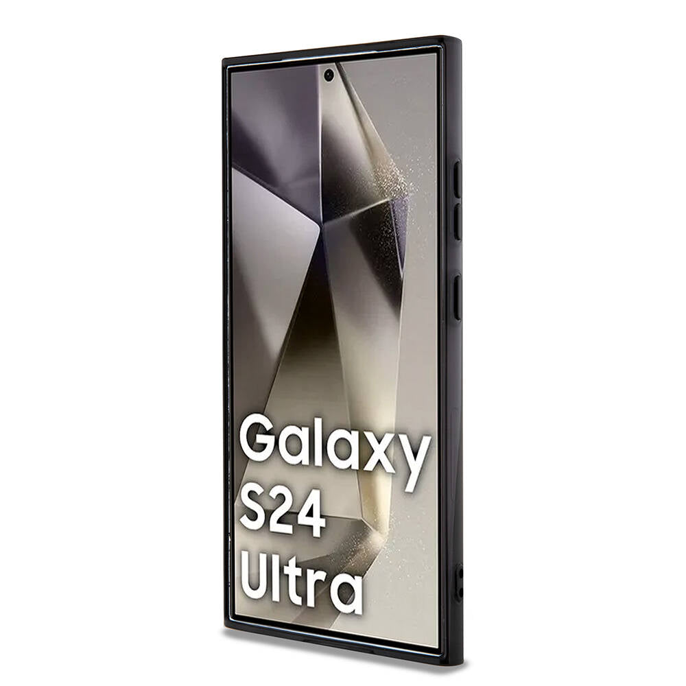 Galaxy S24 Ultra Kılıf AMG orijinal Lisanslı Çift Katmanlı Büyük Logolu Dörtgen Şerit Desenli Kılıf