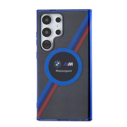 Galaxy S24 Ultra Kılıf BMW Orijinal Lisanslı M Logolu Üç Renk Çizgili Motorsport Circle Kılıf