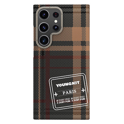 Galaxy S24 Ultra Kılıf Ekose Desenli Youngkit Gezhi Serisi Kılıf