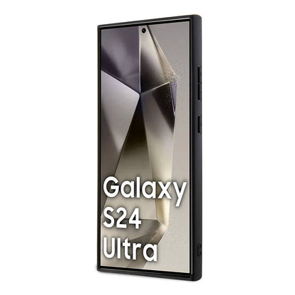 Galaxy S24 Ultra Kılıf Ferrari orijinal Lisanslı M-safe Şarj Özellikli Sıcak Baskı V Çizgili Deri Kılıf