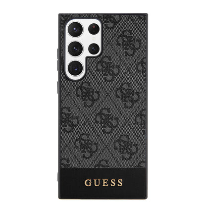 Galaxy S24 Ultra Kılıf Guess Orijinal Lisanslı PU Deri Şerit Logo Dizaynlı Kılıf