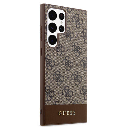 Galaxy S24 Ultra Kılıf Guess Orijinal Lisanslı PU Deri Şerit Logo Dizaynlı Kılıf