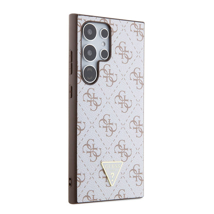 Galaxy S24 Ultra Kılıf Guess Orijinal Lisanslı PU Üçgen Logo 4G Desenli Kılıf