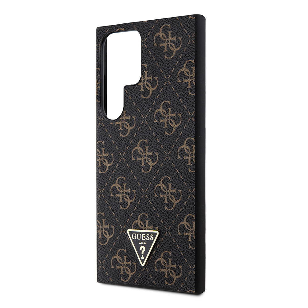 Galaxy S24 Ultra Kılıf Guess Orijinal Lisanslı PU Üçgen Logo 4G Desenli Kılıf