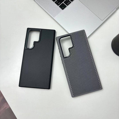 Galaxy S24 Ultra Kılıf M-safe Şarj Özellikli Karbon Fiber Görünümlü Zore Troy Kılıf