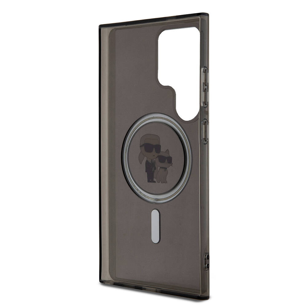 Galaxy S24 Ultra Kılıf Karl Lagerfeld Orijinal Lisanslı M-safe Şarj Özellikli Karl & Choupette IML Baskılı Kılıf