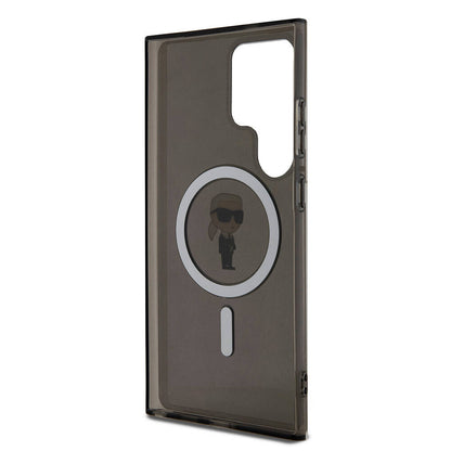 Galaxy S24 Ultra Kılıf Karl Lagerfeld Orijinal Lisanslı M-safe Şarj Özellikli Karl Head IML Baskılı Kılıf