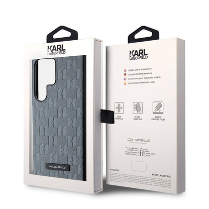 Galaxy S24 Ultra Kılıf Karl Lagerfeld Orijinal Lisanslı Saffiano Monogram Metal Logo Kılıf