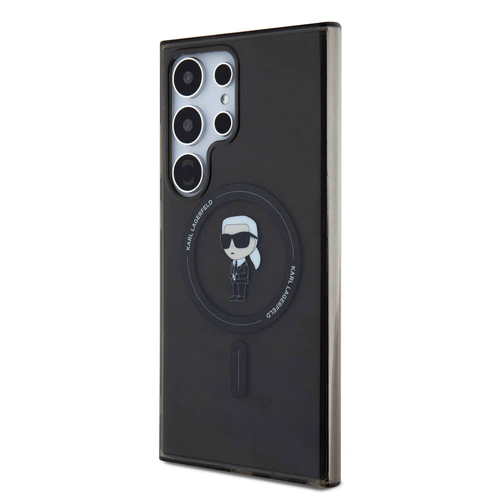 Galaxy S24 Ultra Kılıf Karl Lagerfeld orijinal Lisanslı M-safe Şarj Özellikli Karl Head IML Baskılı Kılıf