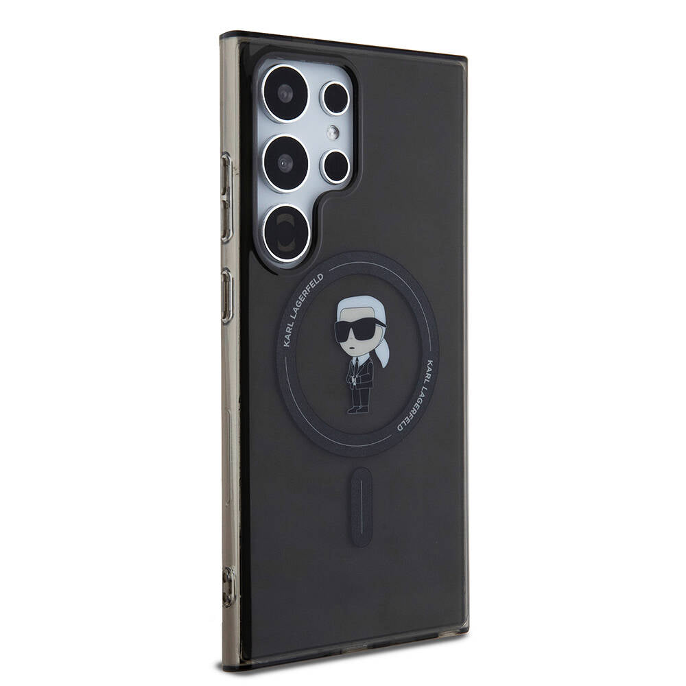 Galaxy S24 Ultra Kılıf Karl Lagerfeld orijinal Lisanslı M-safe Şarj Özellikli Karl Head IML Baskılı Kılıf