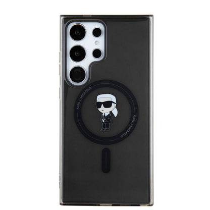 Galaxy S24 Ultra Kılıf Karl Lagerfeld orijinal Lisanslı M-safe Şarj Özellikli Karl Head IML Baskılı Kılıf
