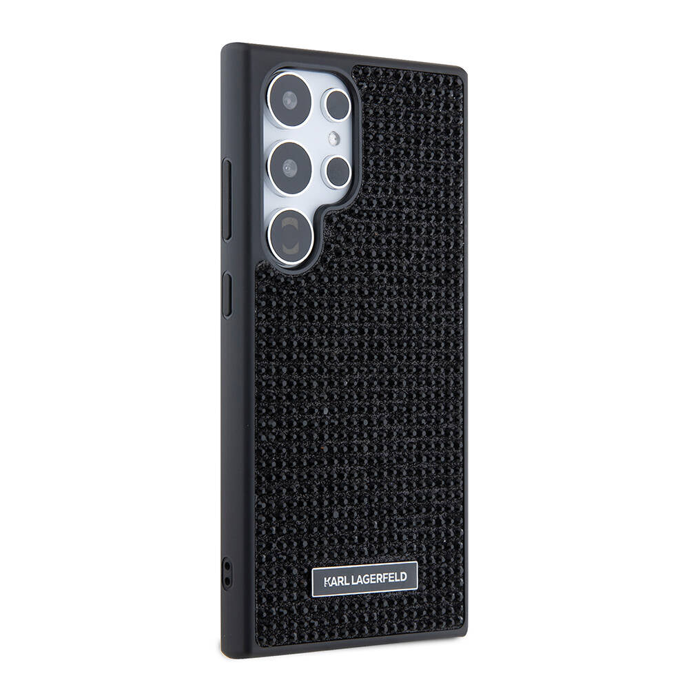 Galaxy S24 Ultra Kılıf Karl Lagerfeld Taşlı Metal Logo Orijinal Lisanslı Kılıf
