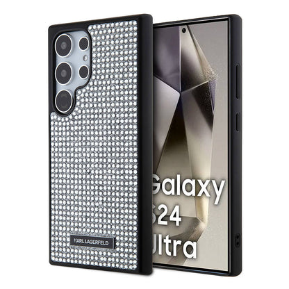 Galaxy S24 Ultra Kılıf Karl Lagerfeld Taşlı Metal Logo Orijinal Lisanslı Kılıf