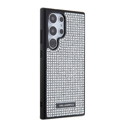 Galaxy S24 Ultra Kılıf Karl Lagerfeld Taşlı Metal Logo Orijinal Lisanslı Kılıf