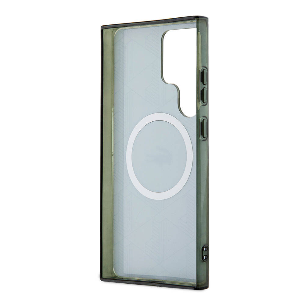 Galaxy S24 Ultra Kılıf Lacoste Orijinal Lisanslı M-safe Şarj Özellikli Çift Katmanlı Timsah Logolu Blend Monogram Kılıf