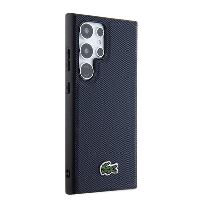 Galaxy S24 Ultra Kılıf Lacoste Orijinal Lisanslı PU Pike Desenli Arka Yüzey İkonik Timsah Dokuma Logolu Kılıf