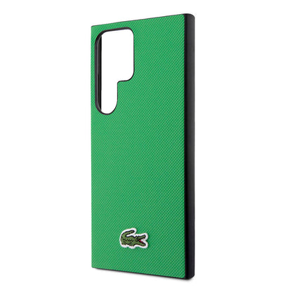 Galaxy S24 Ultra Kılıf Lacoste Orijinal Lisanslı PU Pike Desenli Arka Yüzey İkonik Timsah Dokuma Logolu Kılıf