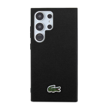 Galaxy S24 Ultra Kılıf Lacoste orijinal Lisanslı PU Pike Desenli Arka Yüzey İkonik Timsah Dokuma Logolu Kılıf
