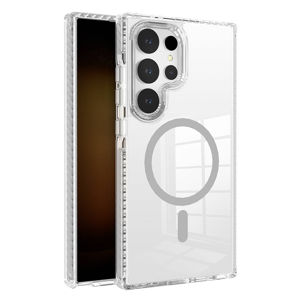 Galaxy S24 Ultra Kılıf M-safe Şarj Özellikli Airbagli Takılabilir Askı Aparatlı Zore Nana Kılıf