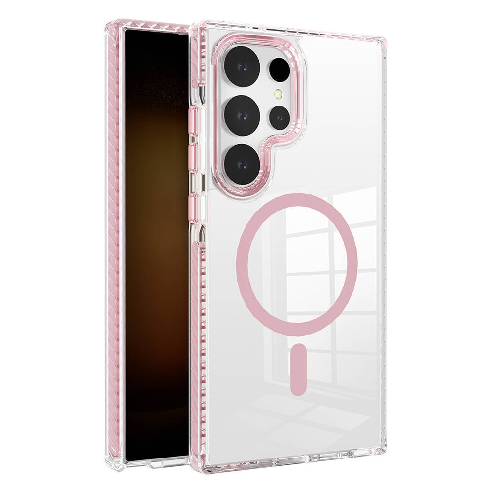 Galaxy S24 Ultra Kılıf M-safe Şarj Özellikli Airbagli Takılabilir Askı Aparatlı Zore Nana Kılıf