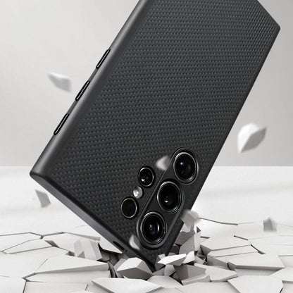 Galaxy S24 Ultra Kılıf M-safe Şarj Özellikli Aramid Fiber 3 Fonksiyon Butonlu Pitaka PinButton Serisi Kılıf