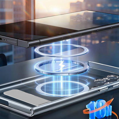 Galaxy S24 Ultra Kılıf M-safe Şarj Özellikli Kamera Korumalı Standlı Wiwu KCC-025 Aurora Serisi Kılıf