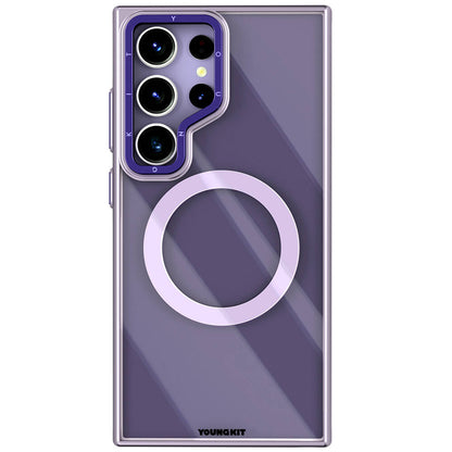 Galaxy S24 Ultra Kılıf M-safe Şarj Özellikli Sararma Önleyici Youngkit Crystal Grid Kılıf