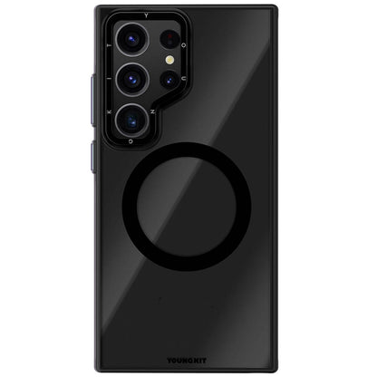 Galaxy S24 Ultra Kılıf M-safe Şarj Özellikli Sararma Önleyici Youngkit Crystal Grid Kılıf