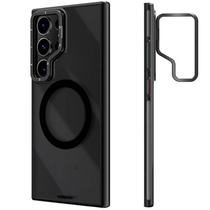 Galaxy S24 Ultra Kılıf M-safe Şarj Özellikli Sararma Önleyici Youngkit Crystal Grid Kılıf