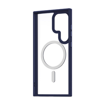 Galaxy S24 Ultra Kılıf M-safe Şarj Özellikli Şeffaf Arka Yüzey Benks MagClap TPU Çerçeve Kılıf