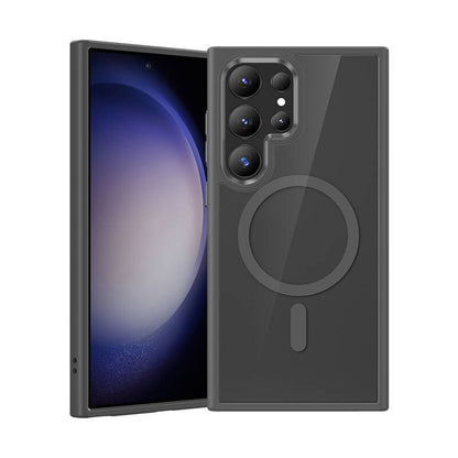 Galaxy S24 Ultra Kılıf M-safe Şarj Özellikli Şeffaf Arka Yüzey Benks MagClap TPU Çerçeve Kılıf