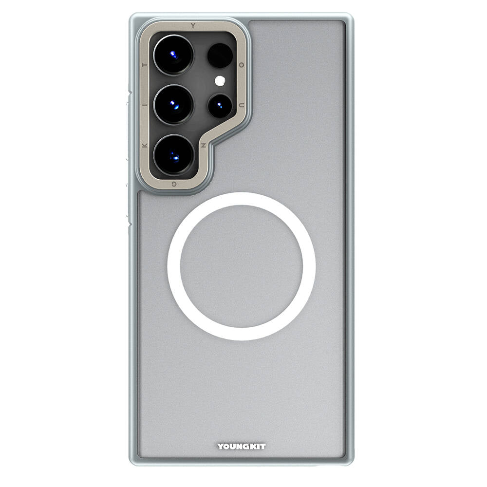 Galaxy S24 Ultra Kılıf M-safe Şarj Özellikli Youngkit Rock Sand Serisi Kılıf