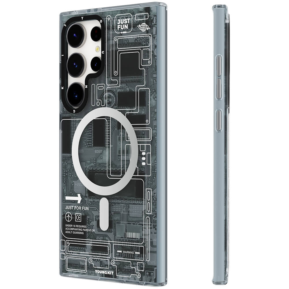 Galaxy S24 Ultra Kılıf M-safe Şarj Özellikli YoungKit Technology Serisi Kılıf