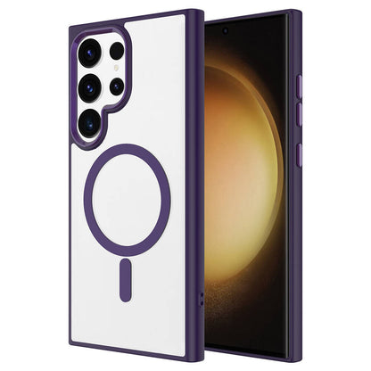 Galaxy S24 Ultra Kılıf M-safe Şarj Özellikli Zore Krom M-safe Silikon Kılıf