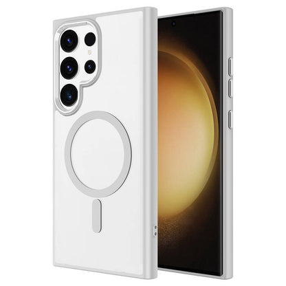 Galaxy S24 Ultra Kılıf M-safe Şarj Özellikli Zore Krom M-safe Silikon Kılıf