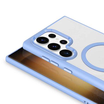 Galaxy S24 Ultra Kılıf M-safe Şarj Özellikli Zore Krom M-safe Silikon Kılıf