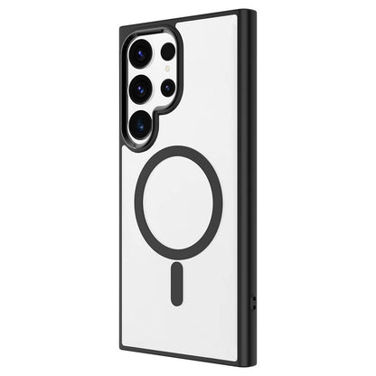 Galaxy S24 Ultra Kılıf M-safe Şarj Özellikli Zore Krom M-safe Silikon Kılıf